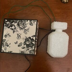 Victoria's Secret Floral box and white b0ttle  ornament
